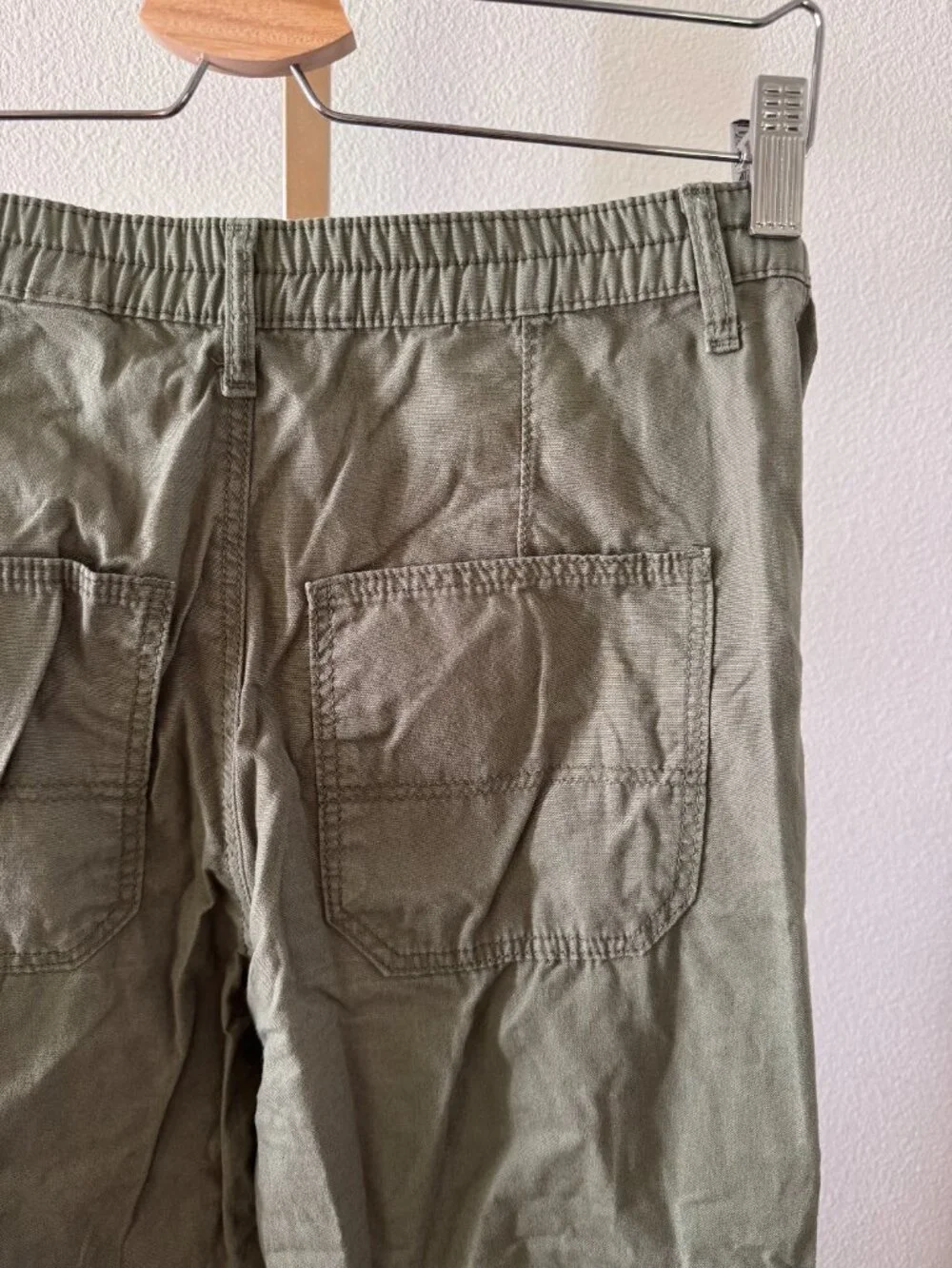 Kids Khaki Green Wide Leg Cargo Pants Youth 18 Petite